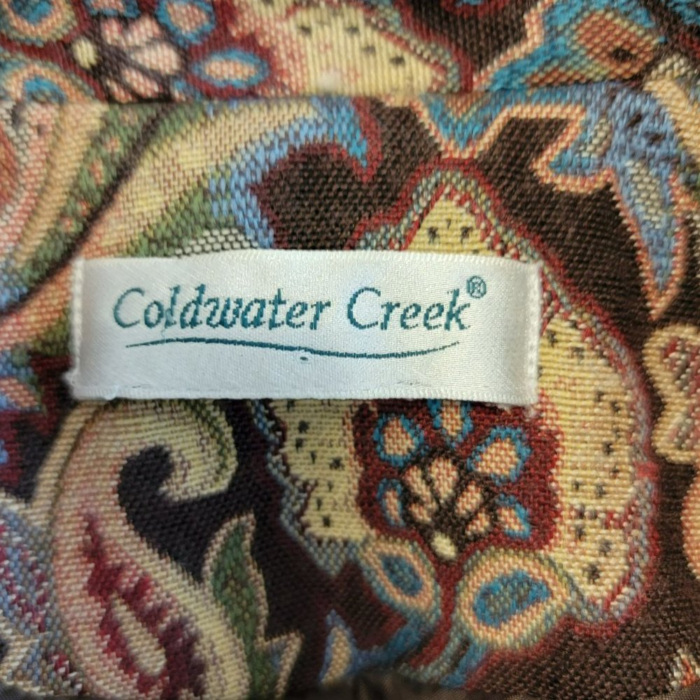 Coldwater Creek Women's Tan Paisley & Floral Pattern Blazer Size Large - Picture 3 of 7